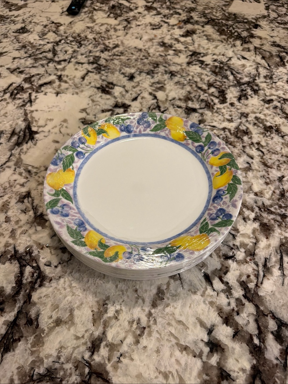 Corelle Summer Citrus Set of 10 Dinner Plates Lemon & Blueberry